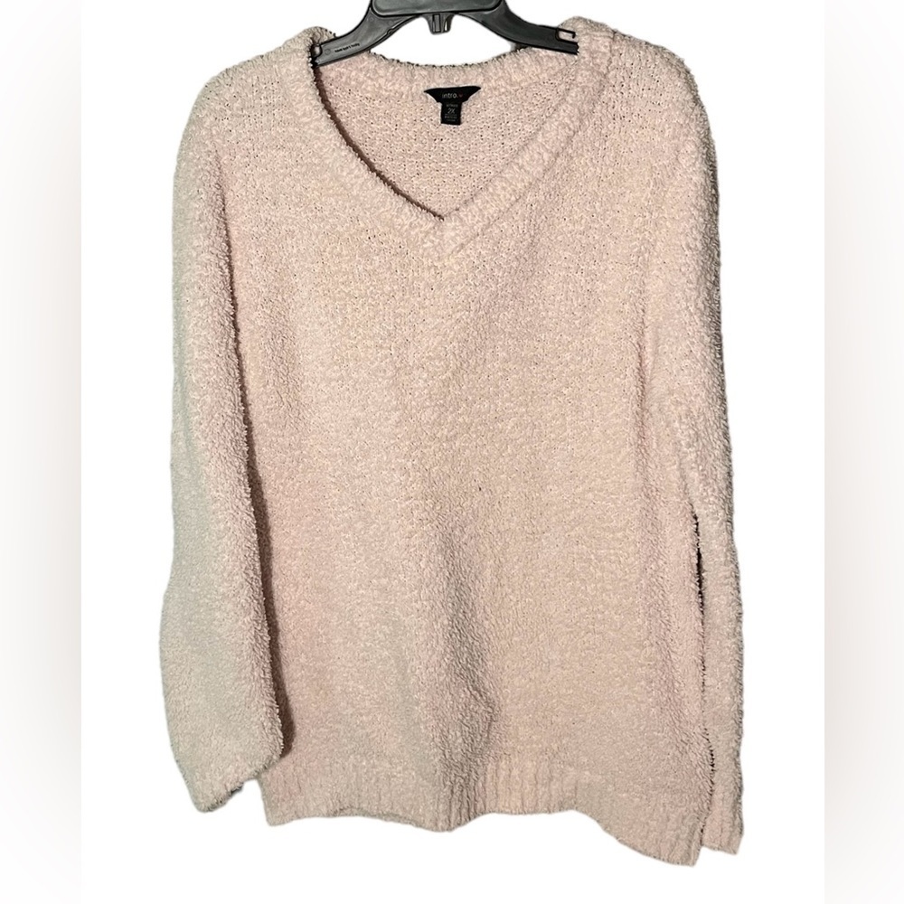 Intro Women’s Plus Size V-neck Chunky Pullover Sweater